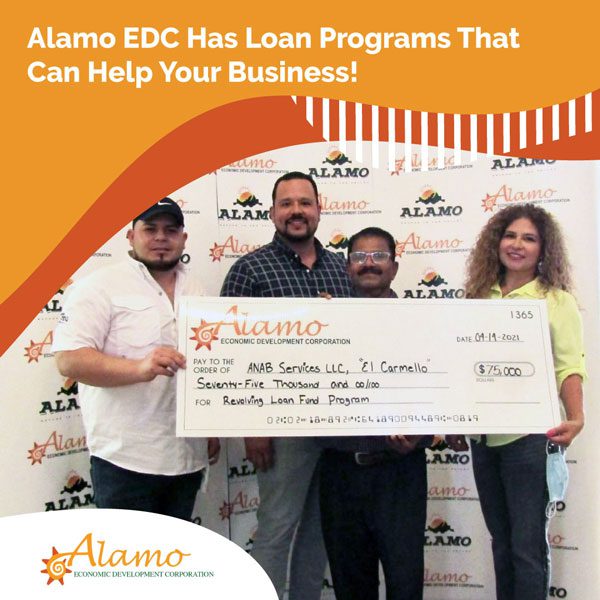 The Revolving Loan Program is one of several loan programs that the Alamo EDC offers. 