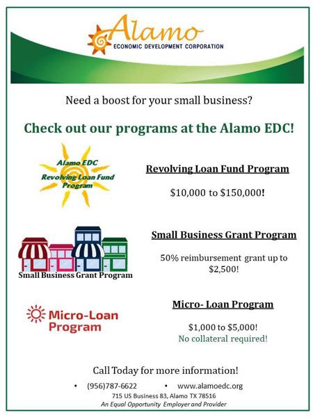 Flyer of the Micro loan programs alamo has.